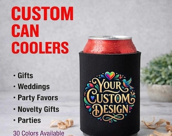 Enfriador de latas de espuma personalizado – Funda para latas personalizada con logotipo personalizado – Soporte para bebidas de espuma – Aislante para latas de cerveza para fiestas y eventos