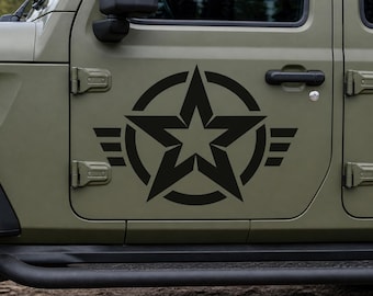 Unique Military Star Vinyl Decal - Patriotic Car Sticker Army Star Window Decal USA Flag Star Vinyl Truck Decal Outdoor Sticker