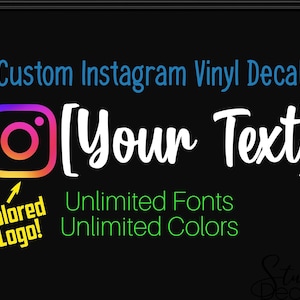 Custom Vinyl Decal For Instagram Handle Vinyl Decal For Instagram Username Social Media Decal Social Media Sticker Custom Window Decal