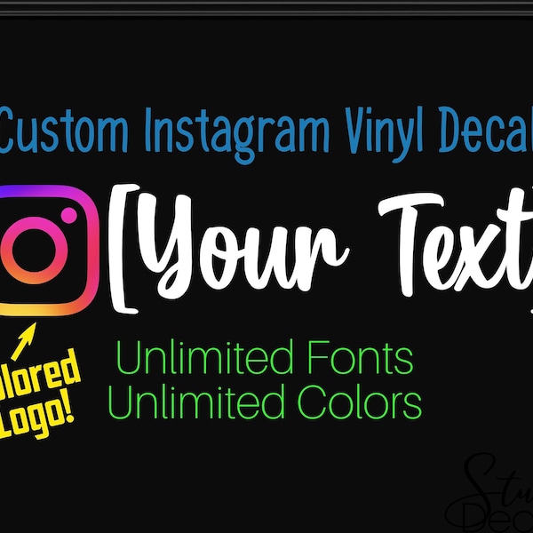 Custom Vinyl Decal For Instagram Handle Vinyl Decal For Instagram Username Social Media Decal Social Media Sticker Custom Window Decal