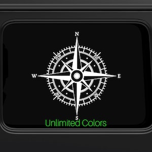 Compass Window Decal Compass Window Sticker Compass Decal For Jeep Compass Sticker Decal for Jeep Decal for Truck Decal for SUV Rose Decal