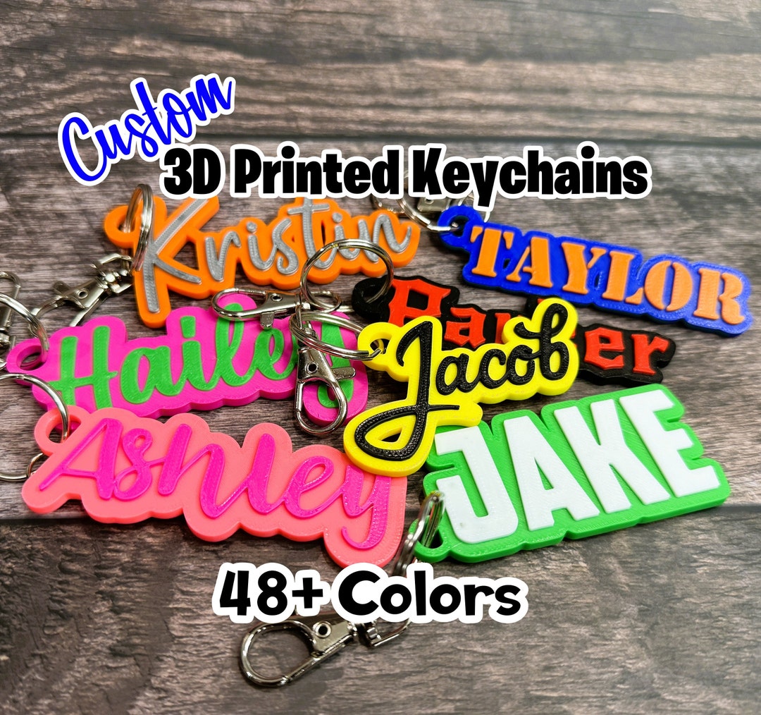 Custom 3D Printed Keychain Custom Key Chain Name Keychain Custom Key ...