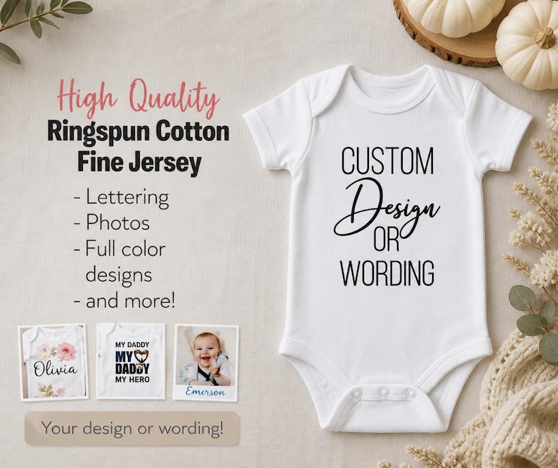 Custom Baby Bodysuit – Personalized Infant Bodysuit, New Baby Gift, Baby Shower Gift image 1