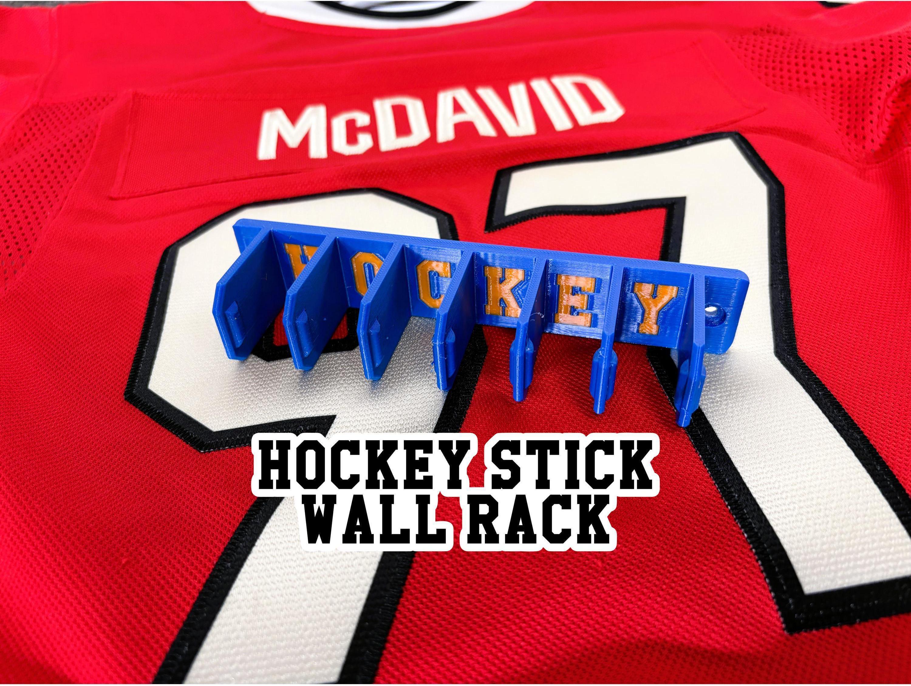 Soporte de pared para palos de hockey impreso en 3D personalizado - Soporte para palos de hockey - Soporte para palos de hockey - Regalo para jugadores de hockey - Regalo de hockey - Soporte para palos