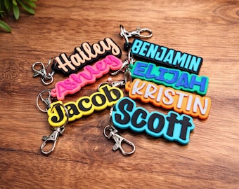 Porte-clés personnalisé imprimé en 3D - Porte-clés personnalisé - Porte-clés prénom - Porte-clés personnalisé - Nom imprimé en 3D - Porte-clés personnalisé - Étiquette de sac à dos