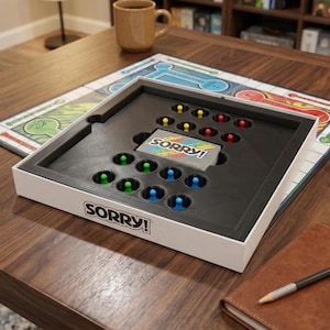 Board Game Organizer for Sorry | 3D Printed Box Insert | Board Game Storage for Cards and Chips | Fits Original Box | Game Night Gift