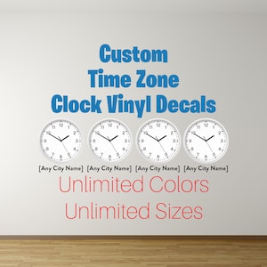 Time Zone Clock Decals City Decals Indoor Wall Decals Time Zone Sticker City Sticker Clock Decals Wall Decals Office NO CLOCKS INCLUDED