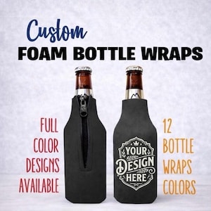Benutzerdefinierte Bierflaschenkühler | Glasflaschenhülle | Personalisierte Flaschenverpackung | Geschenk für Papa & Mann Bild 1
