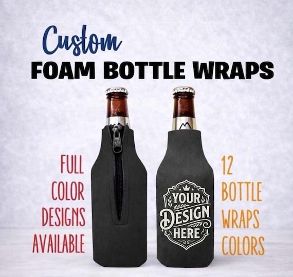 Custom Beer Bottle Cooler | Glass Bottle Sleeve | Personalized Bottle Wrap | Gift for Dad & Husband