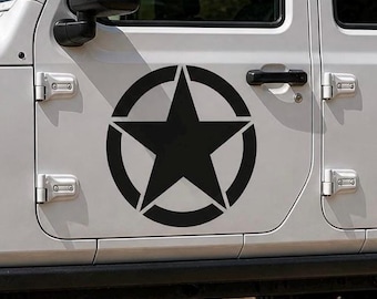 Military Star Vinyl Decal, Army Star Car Decal, Vehicle Door Sticker, Truck SUV Decal, Outdoor Waterproof Vinyl