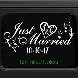 Just Married Car Window Decal Wedding Car Kit Just Married Decal Just Married Sign Wedding Car Decals Wedding Decorations Vehicle Decals