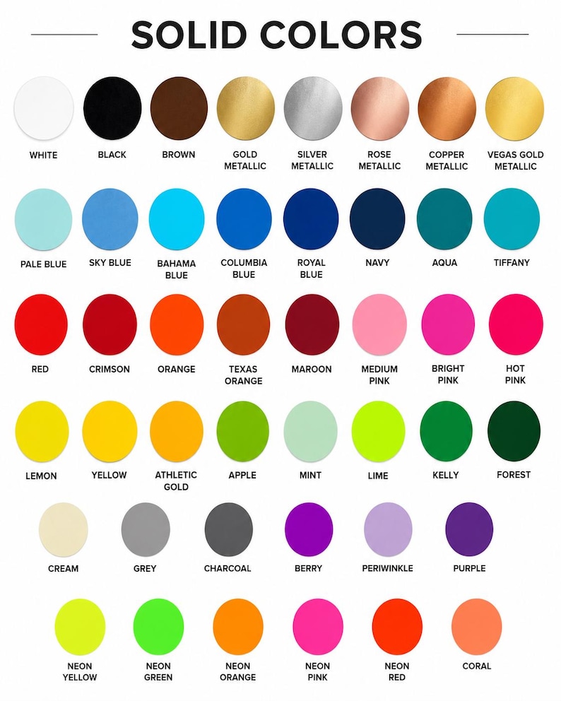 a color chart with different colors of paint