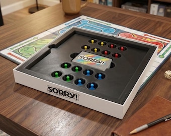 Organiseur de jeu de société pour Sorry | Insert de boîte imprimé en 3D | Rangement pour jeux de société pour cartes et jetons | Convient à la boîte d'origine | Cadeau pour une soirée jeux