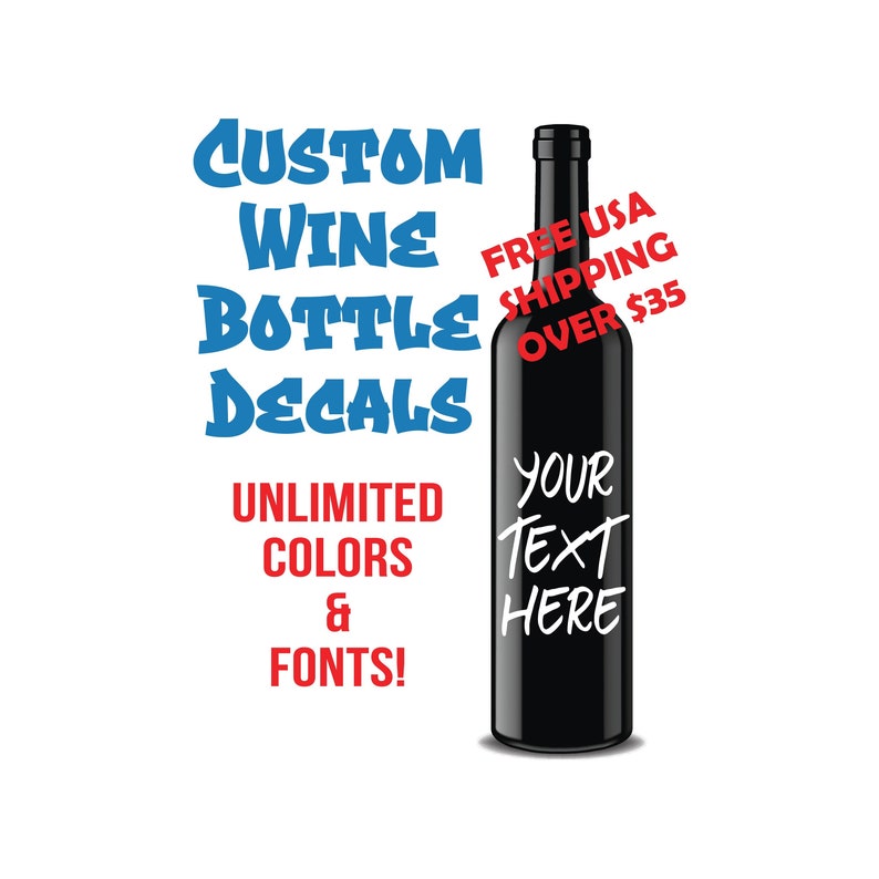 Custom Wine Bottle Decals Customized Wedding Bottle Stickers Etsy