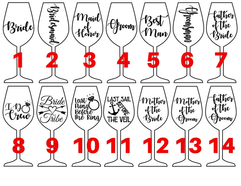 Custom Wedding Labels for Wine Glasses Wine Glass Champagne Etsy