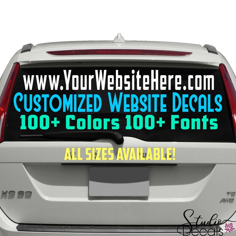 site Decals Custom site Sticker Company Name Decals Etsy