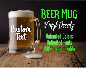 Custom Beer Mug Decals Bachelorette Party Custom Decal Sticker Wedding Decals Tumbler Mug Decals Wine Tumbler Decal Beer Stein Labels