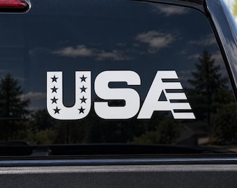 USA Patriotic Vinyl Decal – American Flag Stars & Stripes Car Window Sticker – USA Pride Decal