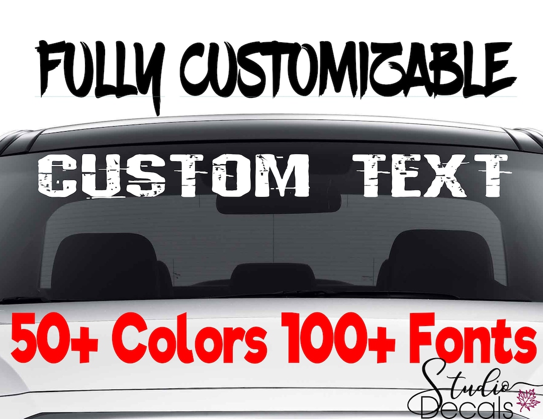 Custom Windshield Decals Word and Number Car Truck Window Etsy