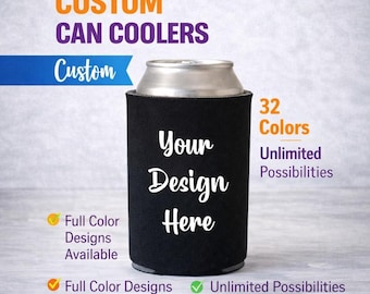 Custom Foam Can Cooler Sleeve | Personalized Beer Can Holder | Gift for Dad, Husband, Grandpa | Custom Wedding & Party Favor