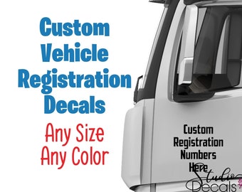 Custom Decals For Vehicle Registration Numbers USDOT Decals VIN Decals Custom USDOT Decals Vin Registration Decals Tractor Trailer Decals