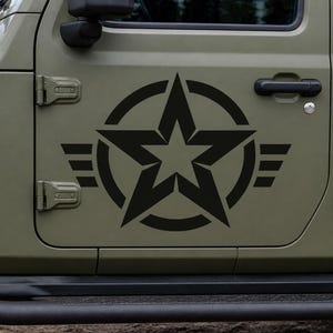 Unique Military Star Vinyl Decal - Patriotic Car Sticker Army Star Window Decal USA Flag Star Vinyl Truck Decal Outdoor Sticker