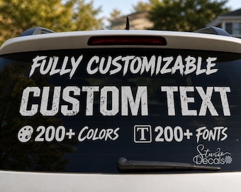 Custom Car Window Decal - Personalized Vinyl Lettering Rear Window Sticker Custom Text Decal for Car Truck SUV