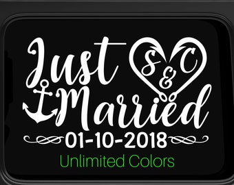 Just Married Car Window Decal Wedding Car Kit Just Married Decal Just Married Sign Wedding Car Decals Wedding Decorations Vehicle Decals
