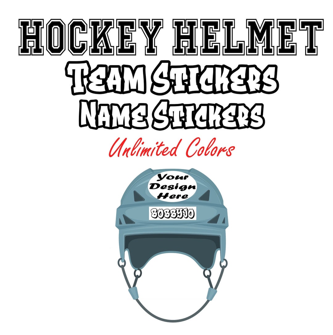 Hockey Helmet Stickers for Logos & Names Custom Sizing Custom Etsy