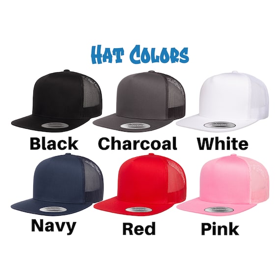 Custom FULL COLOR Retro Trucker Flat Brim Baseball Hats Custom - Etsy Sweden