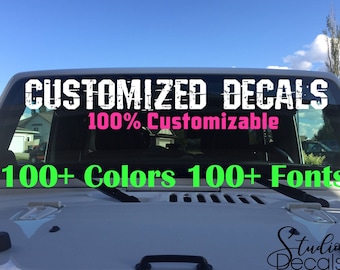 Custom Decals for Jeep Wrangler Body Decals Car Truck Window Stickers Windshield Decal Custom Car Decal Company Name Decals Personalized