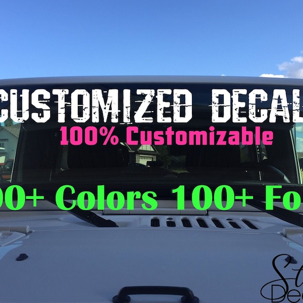 Custom Decals for Jeep Wrangler Body Decals Car Truck Window Stickers Windshield Decal Custom Car Decal Company Name Decals Personalized