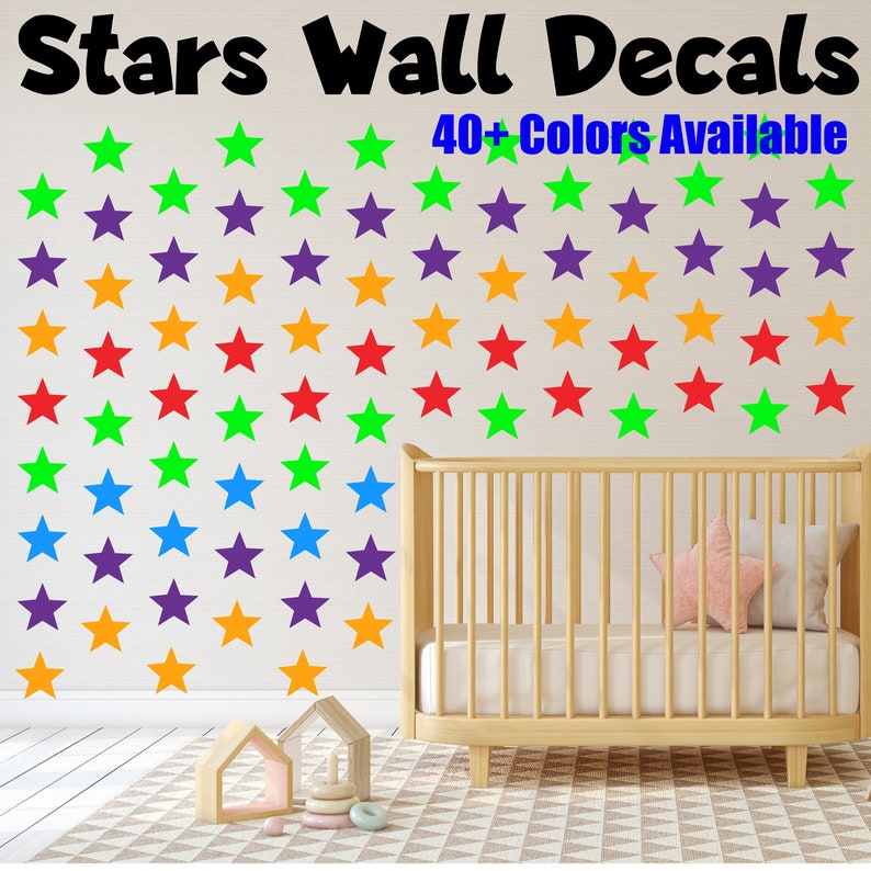 Peel and Stick Stars Wall Decals for Kids Rooms Nursery Etsy