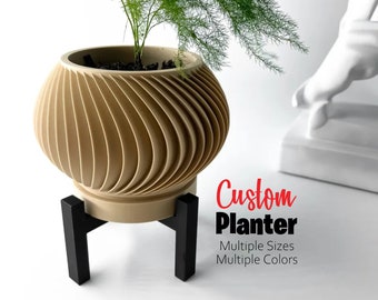 Custom Printed Indoor Planter Pot with Drainage - Flower Pot - Succulents - Cactus Pot - Flower Planter - 3D Printed Planter Pot Home Decor