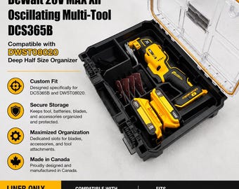 Organizer Liner for DeWalt 20V Max Xr Oscillating Multi-Tool DCS356B | Fits DeWalt Deep Half Size Organizer DWST08020 | LINER ONLY