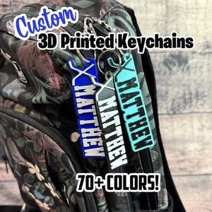 Custom 3D Printed Keychain - Hockey Keychain - Hockey Team Gifts - Team Keychain - Sports Gifts - Custom Keychain - Custom Bag Tag HOCKEY