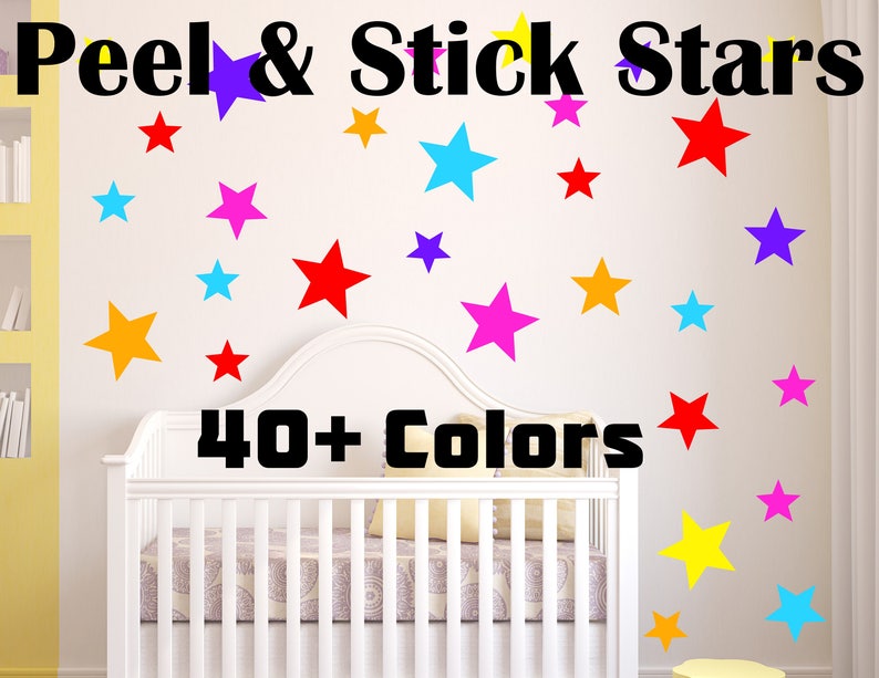 Peel and Stick Stars Wall Decals for Kids Rooms Nursery Etsy