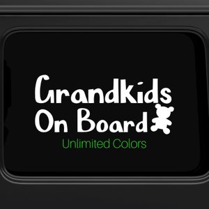 Grandkids on Board, Grandbaby on Board, Baby on Board Car Decal, Kids on Board, Great Gift for Moms Dads Grandparents, Safety Sticker