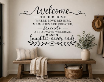 Home The Story Of Who We Are Wall Decal - Entryway Wall Decor, Farmhouse Welcome Sign, Family Quote Vinyl Sticker, Housewarming Gift