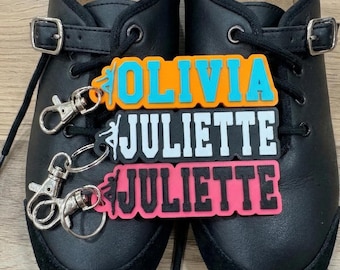 Porte-clé personnalisé imprimé en 3D - Porte-clé équipe de danse - Cadeaux équipe de danse - Porte-clé de danse Cadeaux sportifs Porte-clé personnalisé Tag de sac DANSE