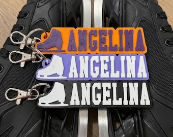 Porte-clés personnalisé imprimé en 3D - Porte-clés patinage artistique - Cadeaux patinage artistique - Porte-clés patinage Cadeaux sport Porte-clés personnalisé étiquette de sac PATINAGE