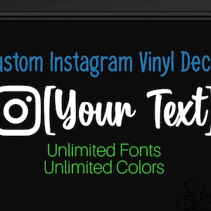 Custom Vinyl Decal For Instagram Handle Vinyl Decal For Instagram Username Social Media Decal Social Media Sticker Custom Window Decal
