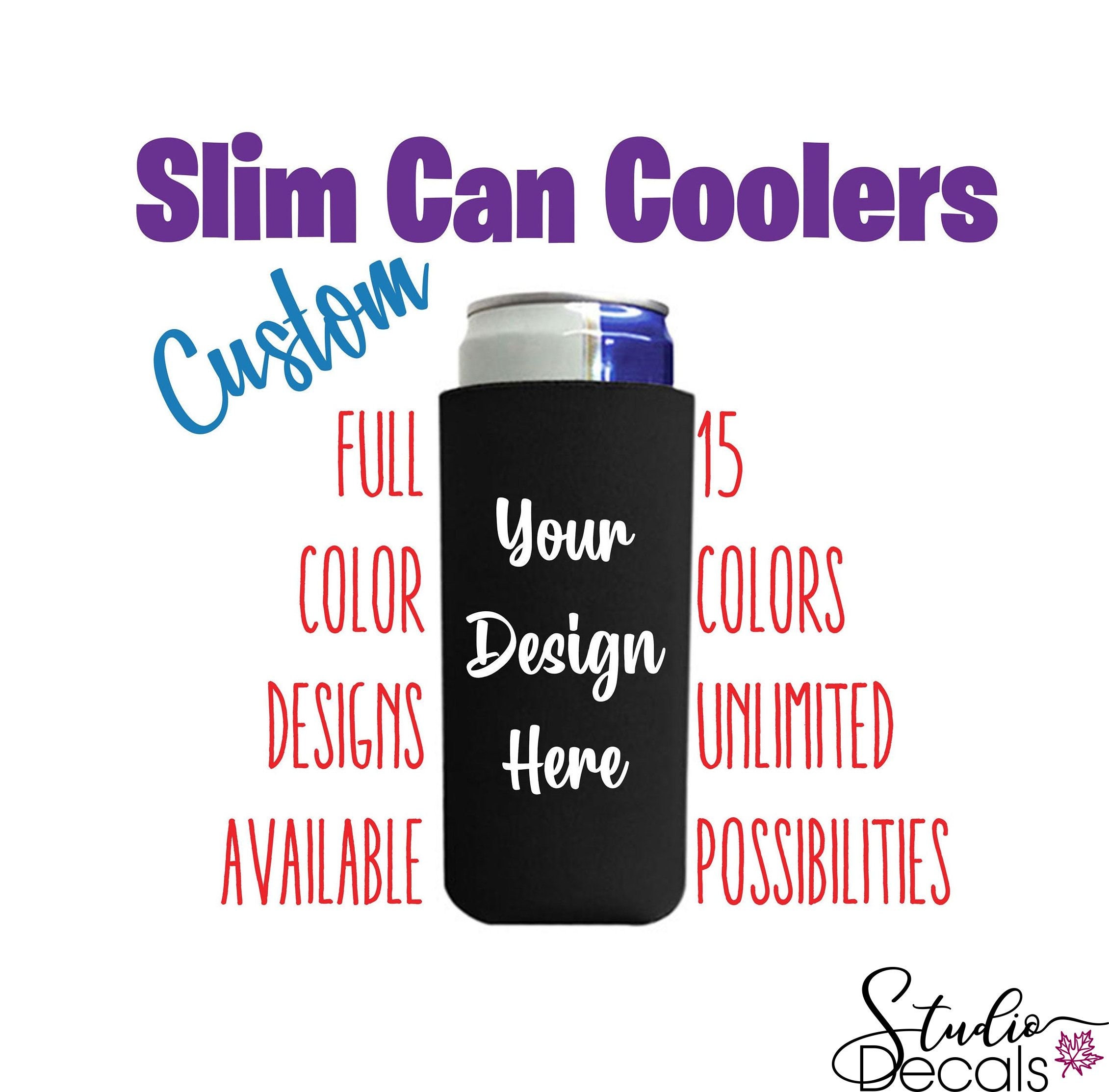 Rae Dunn Slim Can Coolers. Stainless Steel Slim Can Koozies for All Seasons  and Holidays With Option to Personalize. 
