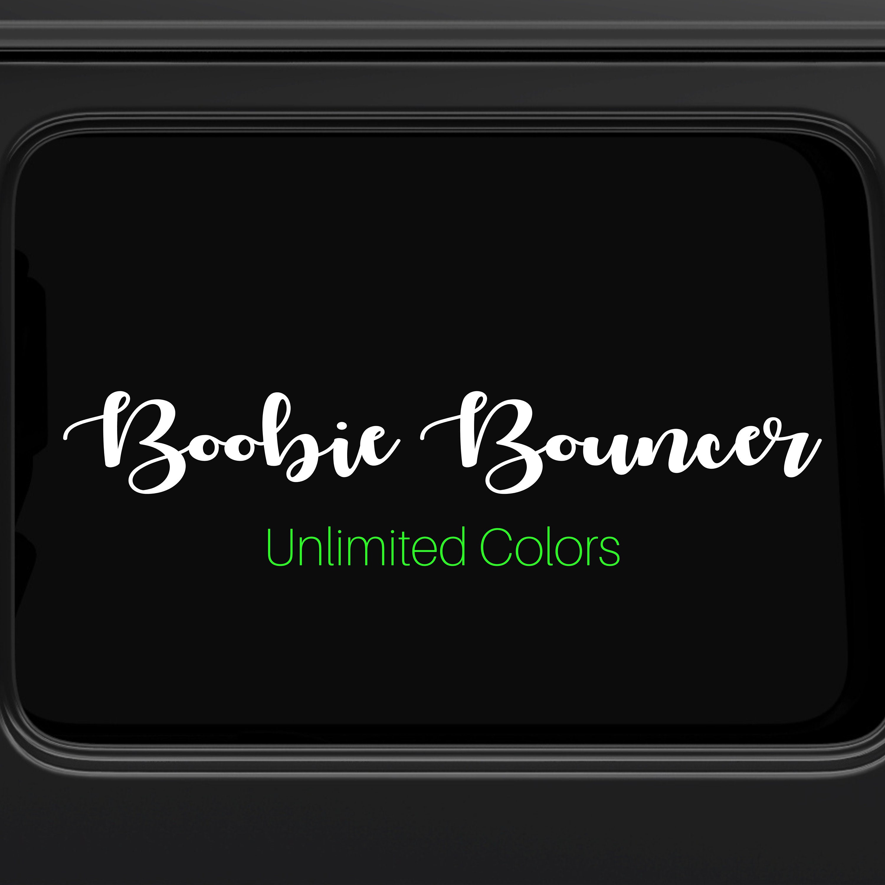 thumbnail interactive-video image 1 of Boobie Bouncer Funny Die-Cut Vinyl Window Decal Sticker – For Car Truck, Glossy, Made In USA, Oracal 1 of 5