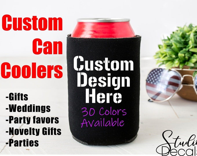 Custom Can Cooler Beer Can Holder Can Wrap Gift for Dad Gift for Husband Gift for Grandpa Beer Wrap Can Custom Party Favor Wedding Favor