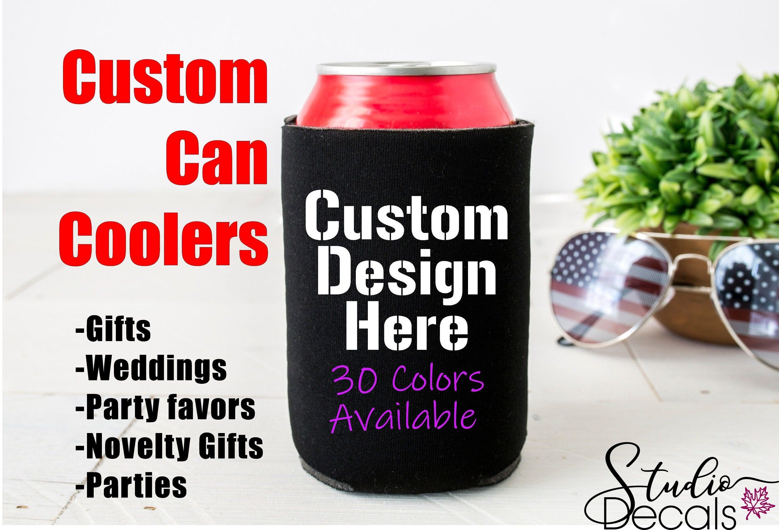 Custom Can Cooler Personalized Cup Sleeves with Photo Logo Bottles Beer  Holder for Wedding Birthday Party - Custom1