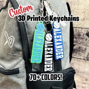 Custom 3D Printed Keychain - Baseball Keychain - Baseball Team Gifts - Team Keychain - Sports Gifts - Custom Keychain - Bag Tag BASEBALL