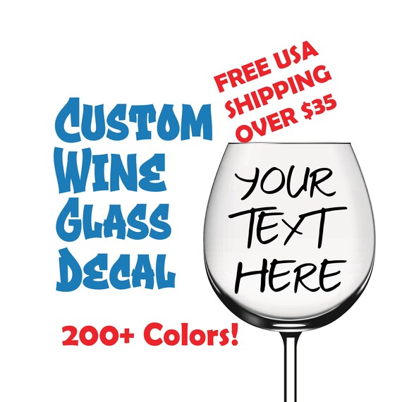 Custom Wine Glass Decals Bachelorette Party Custom Decal 