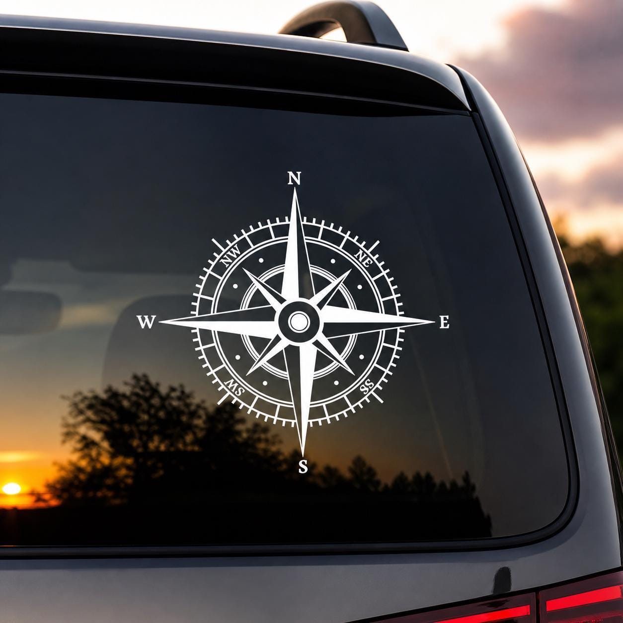 Compass Vinyl Sticker Compass Rose Vinyl Decal - Nautical Compass Vinyl Sticker - Car Window ...