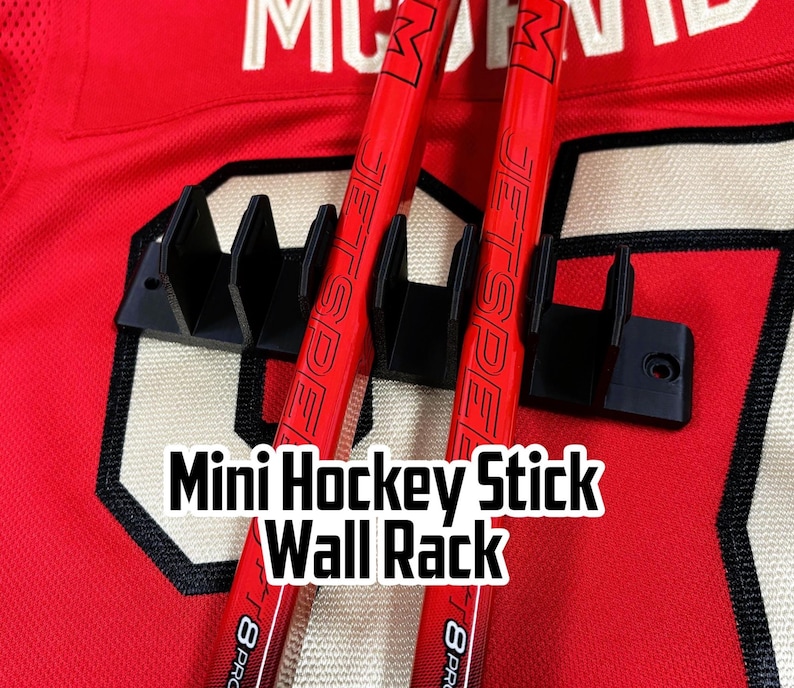 Mini Stick Wall Rack 3D Printed Mini Hockey Stick Wall Rack - Hockey Stick Holder - Hockey ...
